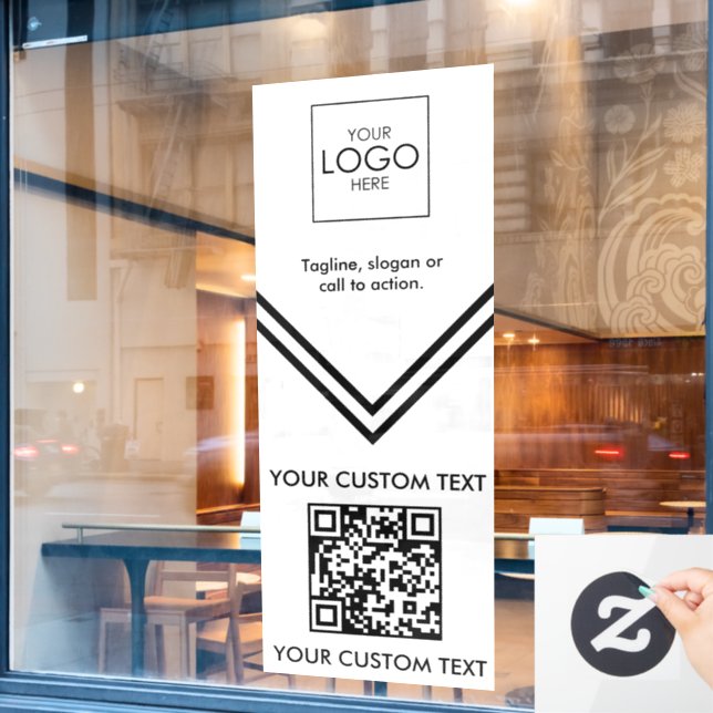 QR Code Window Decal Your Logo Large Window Cling (Cafe Window)