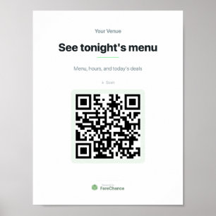 QR Code Window Sign for Restaurants and Shops, Cus