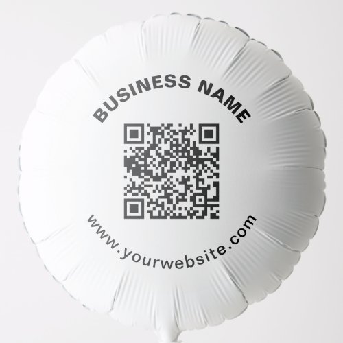 QR Code with Business Name Bold Circular Text Balloon