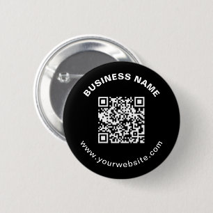 QR Code with Business Name Bold Circular Text Button