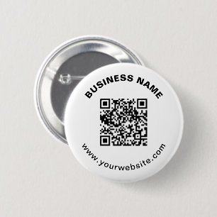 QR Code with Business Name Bold Circular Text Button