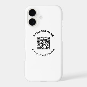 QR Code with Business Name Bold Circular Text iPhone 17 Case
