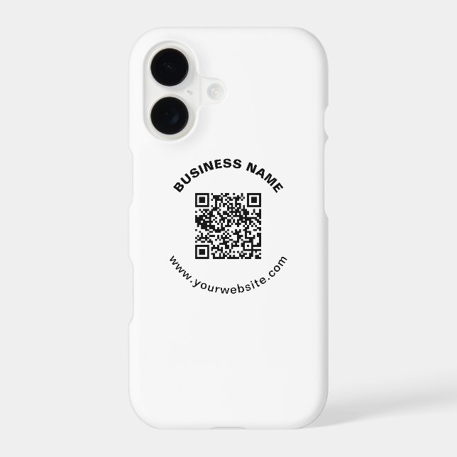 QR Code with Business Name Bold Circular Text Case-Mate iPhone Case (Back)
