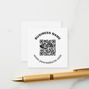QR Code with Business Name Bold Circular Text Enclosure Card