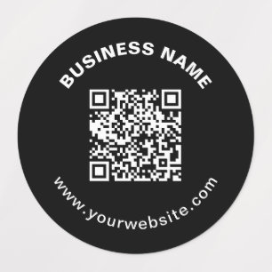 QR Code with Business Name Bold Circular Text Labels