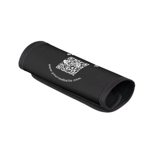 QR Code with Business Name Bold Circular Text Luggage Handle Wrap