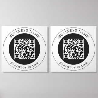 QR Code with Business Name Editable Acrylic Photo Tile