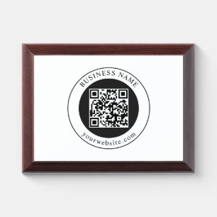 QR Code with Business Name Editable Award Plaque