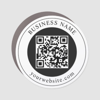 QR Code with Business Name Editable Car Magnet