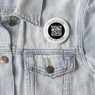 QR Code with Business Name Editable Circular Text Button