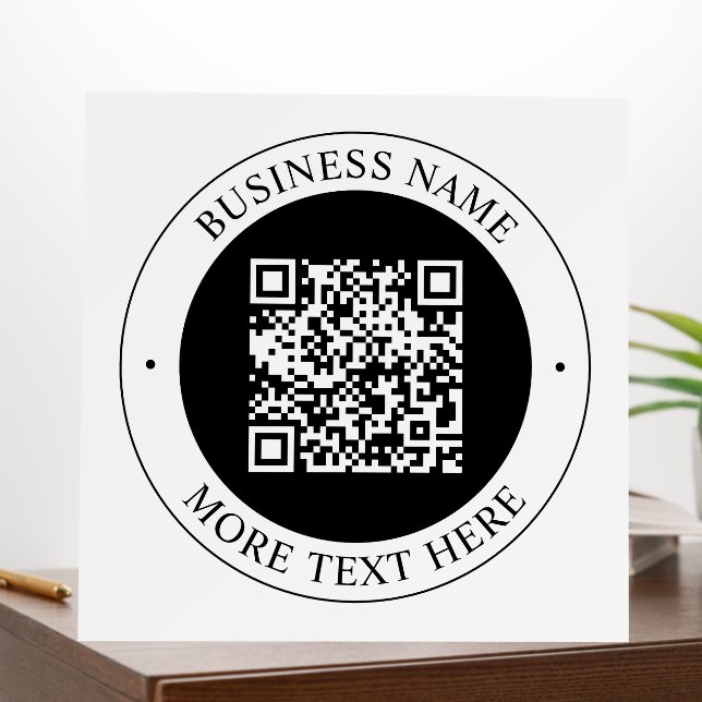 QR Code with Business Name Editable Circular Text Foam Board (In Situ (Office))