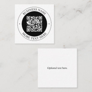 QR Code with Business Name Editable Circular Text Square Business Card