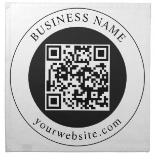 QR Code with Business Name Editable Cloth Napkin