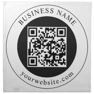 QR Code with Business Name Editable Cloth Napkin