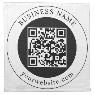 QR Code with Business Name Editable Cloth Napkin