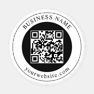 QR Code with Business Name Editable Coaster Set