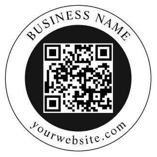 QR Code with Business Name Editable Cutout