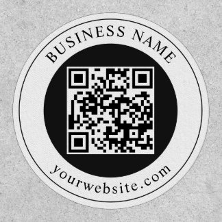 QR Code with Business Name Editable Patch
