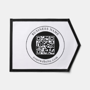 QR Code with Business Name Editable Pennant