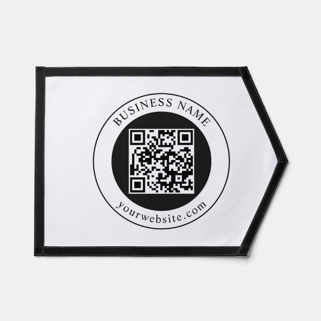 QR Code with Business Name Editable Pennant (Front)
