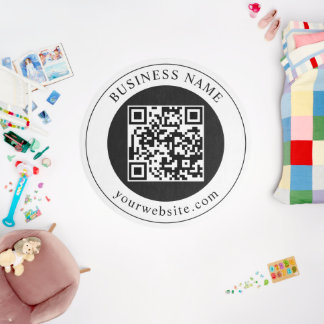 QR Code with Business Name Editable Rug