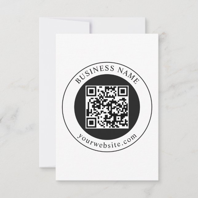 QR Code with Business Name Editable Save The Date (Front)