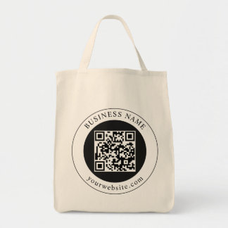QR Code with Business Name Editable Tote Bag