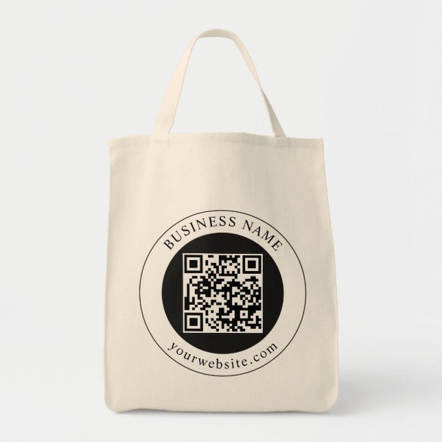 QR Code with Business Name Editable Tote Bag (Front)