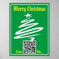 QR Code with Christmas Greeting on a Poster