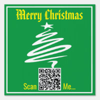 QR Code with Christmas Greeting on a Sign