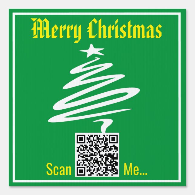 QR Code with Christmas Greeting on a Sign (Back)