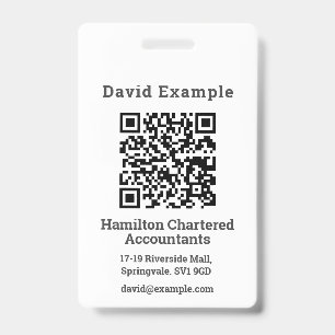 QR Code with Name & Business Badge