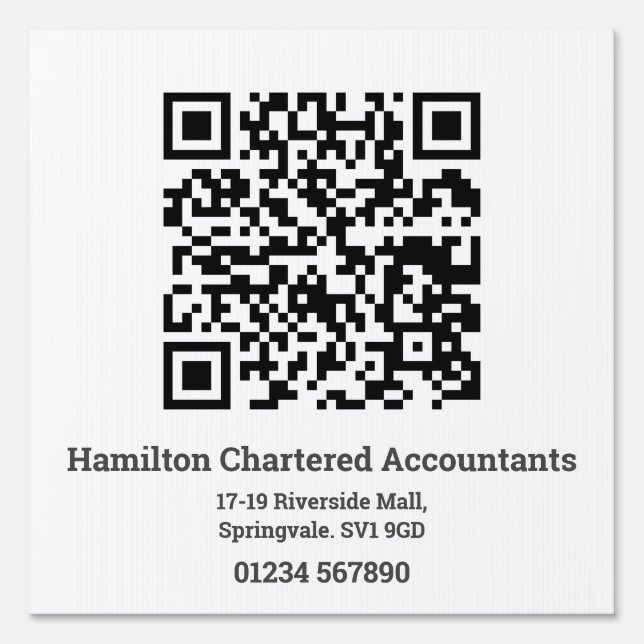 QR Code with Name & Business Sign (Front)