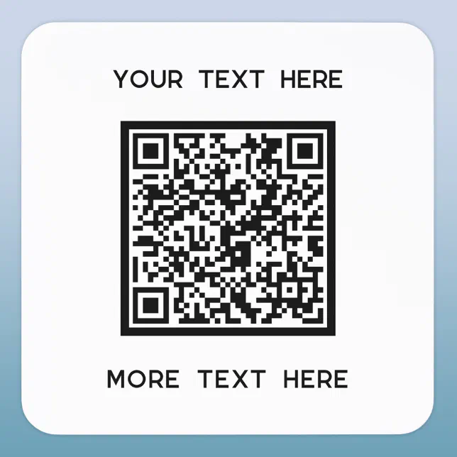 QR Code With Text Business Promotional Square Sticker | Zazzle