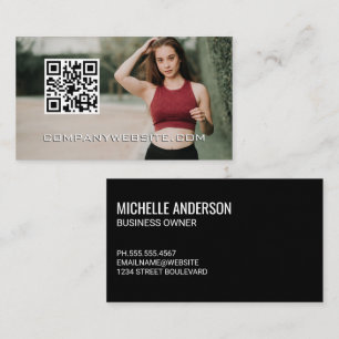 QR Code   Woman Model Business Card