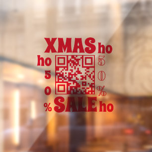 QR Code XMAS SALES ho ho ho 50%   Window Cling