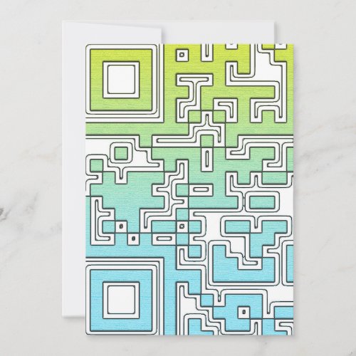 QR Code _ Yellow Aqua Jigsaw Puzzle Holiday Card