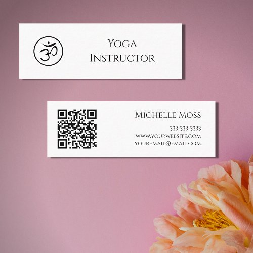 QR code Yoga Instructor Om Symbol  Mini Business Card