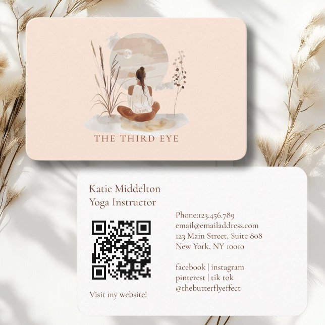 QR Code-  Yoga Reiki Wellness  Business Card (QR Code- Yoga Reiki Wellness Healthiness Wellness Business Card)