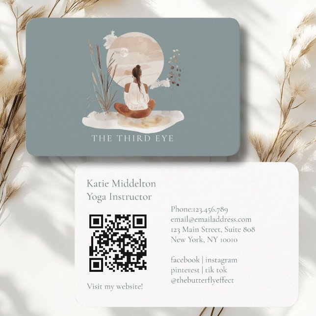 QR Code-  Yoga Reiki Wellness  Business Card (QR Code- Yoga Reiki Wellness Healthiness Wellness Business Card)