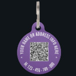 QR Code Your Info Text Custom Colors Pet ID Tag<br><div class="desc">Custom Colors and Font - Your Personalized QR Code Info Custom Text Professional Modern Design Pet ID Tag - Add Your QR Code - Image or Logo - photo / Name - Text - E-mail or Phone - Contact Information / Address / more - Resize and Move or Remove /...</div>