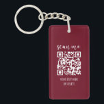 QR Code Your Logo Burgundy Business Keychain<br><div class="desc">QR Code Your Logo Burgundy Business Keychain</div>