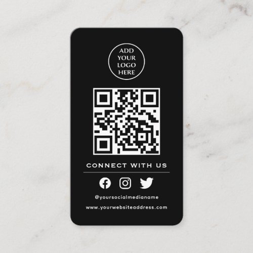 QR Code Your Logo Follow Scan To Connect With Us Business Card