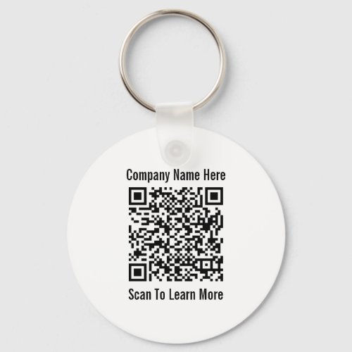 QR Code Your Logo Here 2_Sided Business Template Keychain