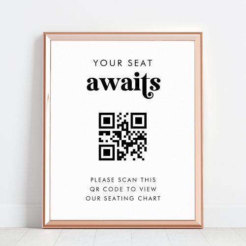 QR Code Your Seat Awaits Wedding Seating Chart