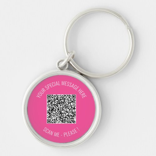 QR Code Your Special Message Modern Keychain