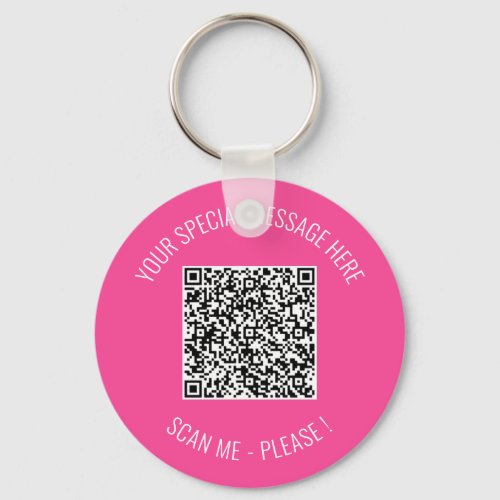 QR Code Your Special Message Modern Keychain