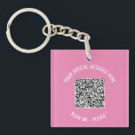 QR Code Your Special Message Modern Surprise Gift Keychain<br><div class="desc">Choose Colors and Font - Your Special QR Code Info and Custom Text Personalized Modern Gift - Add Your QR Code - Image or Logo - photo / Text - Name or other info / message - Resize and Move or Remove / Add Elements - Image / Text with Customization...</div>