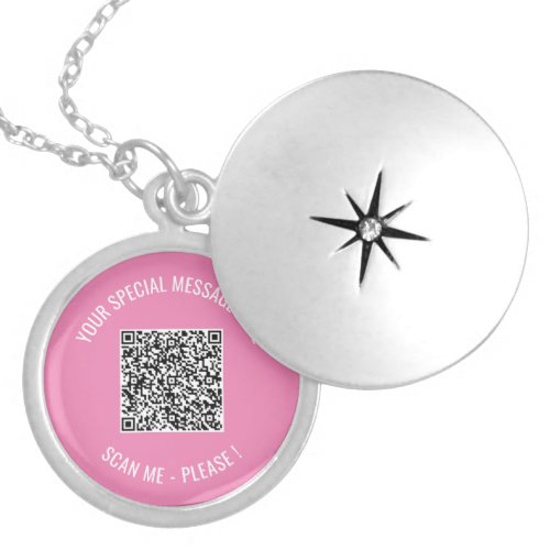 QR Code Your Special Message Surprise Gift Locket Necklace