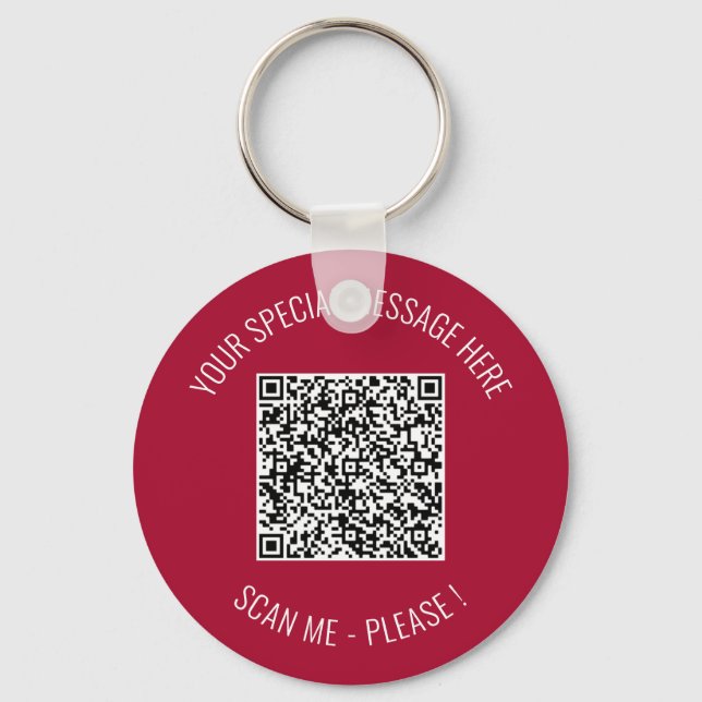 QR Code Your Special Message Surprise Keychain (Front)